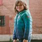 Quilted Mid-Season Jacket Green And Blue Gradient