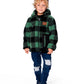 Reversible Mid-Season Sherpa Jacket Teal Plaid