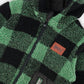 Reversible Mid-Season Sherpa Jacket Teal Plaid
