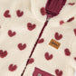 Reversible Mid-Season Sherpa Jacket Burgundy Heart