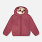 Reversible Mid-Season Sherpa Jacket Burgundy Heart