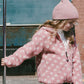 Reversible Mid-Season Sherpa Jacket Pink Heart
