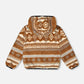 Reversible Mid-Season Sherpa Jacket Brown Aztec Pattern