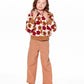 Waffle Flare Leg Pants Caramel Brown