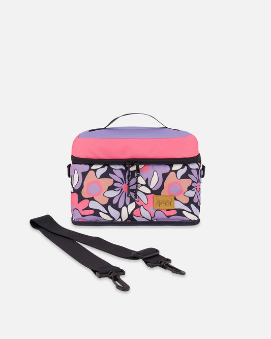 Lunchbox Schwarz Retro Blumenmuster