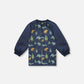 School Apron Navy Animal Print