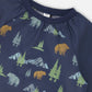 School Apron Navy Animal Print