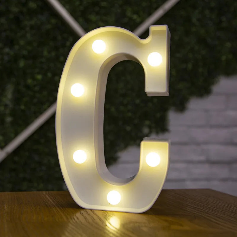 Letter Alphabet LED Lights Luminous Number Lamp Decor Battery Night Light for Home Wedding Birthday Christmas Party Decoration