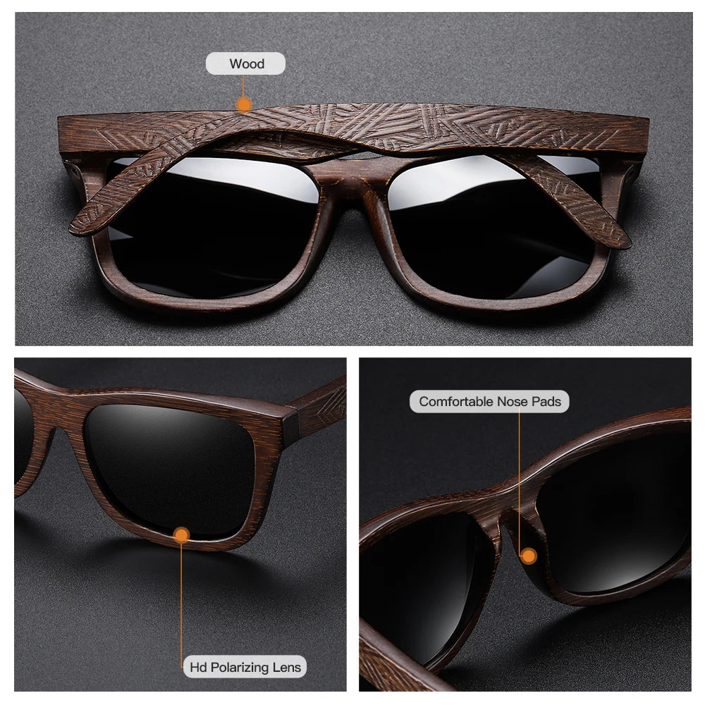 GM Natur Bambus Holz Sonnenbrille Handgemachte Polarisierte Gläser Spiegelbeschichtung Linsen Brille Mit Geschenkbox