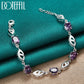 DOTEFFIL 925 Sterling Silber Lila Große AAA Zirkon Armbandkette für Damen Schmuck Verlobung Party Weihnachtsgeschenk