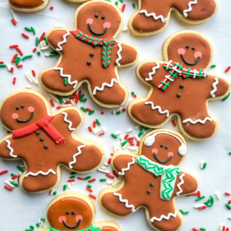 2 Stück Lebkuchen-Ausstechformen Edelstahl Keks-Ausstechform Weihnachten Kuchen Fondant Gebäck-Ausstechform Weihnachts-Küchenbackwerkzeuge