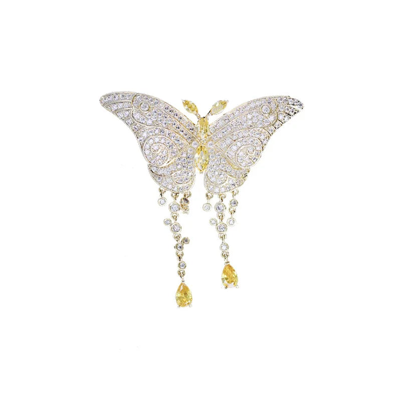 Süße Schmetterlingsdame Brosche Weihnachtsgeschenk Schmuck Luxus Zirkon Brosche Damen Mode Insekten Anhänger Brosche