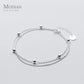 Modian Fashion einfache Perlenketten-Armbänder für Frauen, 100% 925 Sterling Silber, klassisches Charm-Armband, S925 Silberschmuck