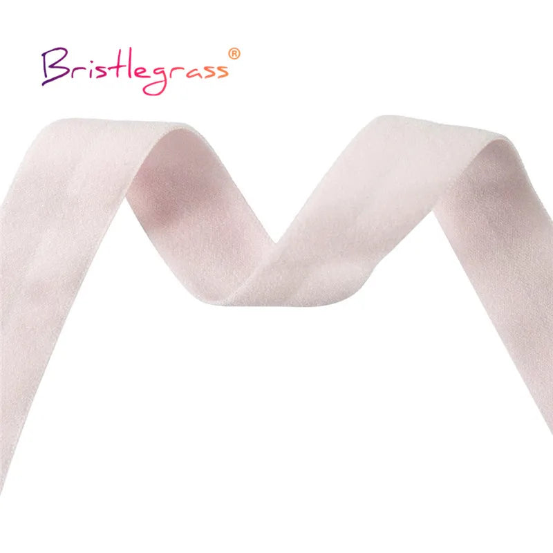 BRISTLEGRASS 2 5 10 Yard 5/8" 15mm Einfarbig Matt Nicht Glänzend Falzgummi FOE Spandex Band Stirnband Unterwäsche Kleid Nähen Borte