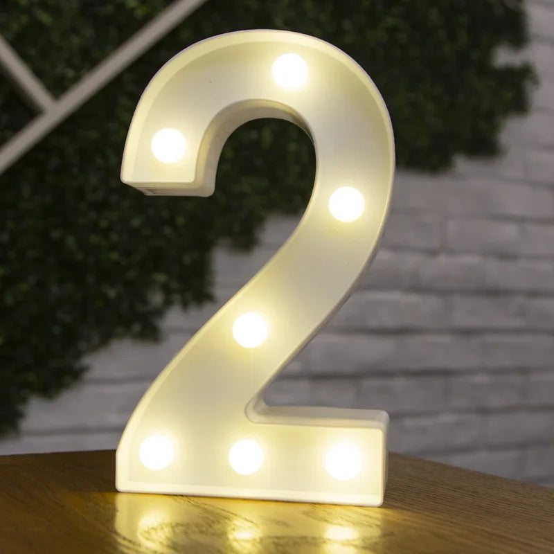 Letter Alphabet LED Lights Luminous Number Lamp Decor Battery Night Light for Home Wedding Birthday Christmas Party Decoration
