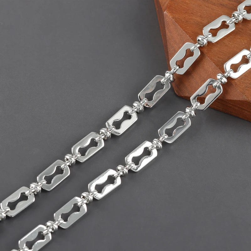 YEGUI C257, DIY-Kette, 18 Karat vergoldet, Kupfer, rhodiniert, Anhänger, Schmuckzubehör, Schmuckherstellung, DIY-Armbandkette, 1m/Los