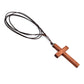 MX001 Katholisches Kreuz Halskette Jesus Christus Anhänger Choker Retro Schmuckstil Naturholz Halskette Großhandel Amulett