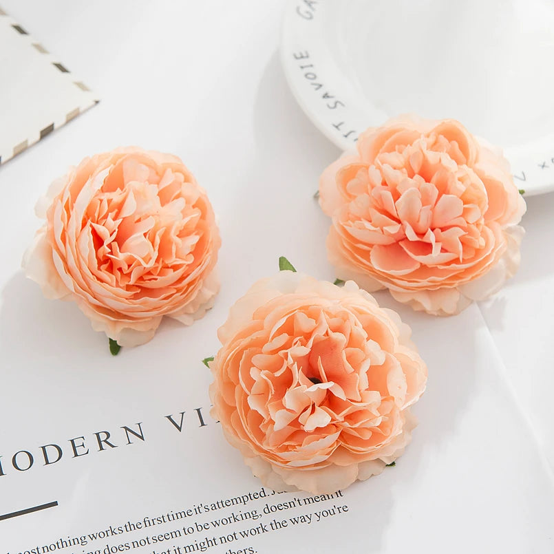 5 Stück Seidenpfingstrosen Kopf Wand Hochzeit Braut Accessoires Ausverkauf Geschenke Party Heim Dekor Weihnachtskranz Künstliche Rosen Blumen