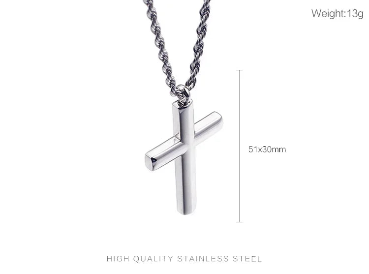 Kalen Mode Kreuz Halsketten Für Männer Hochglanzpoliert 50cm Edelstahl Kreuz Schmuck Halskette Männlich Günstiger Schmuck