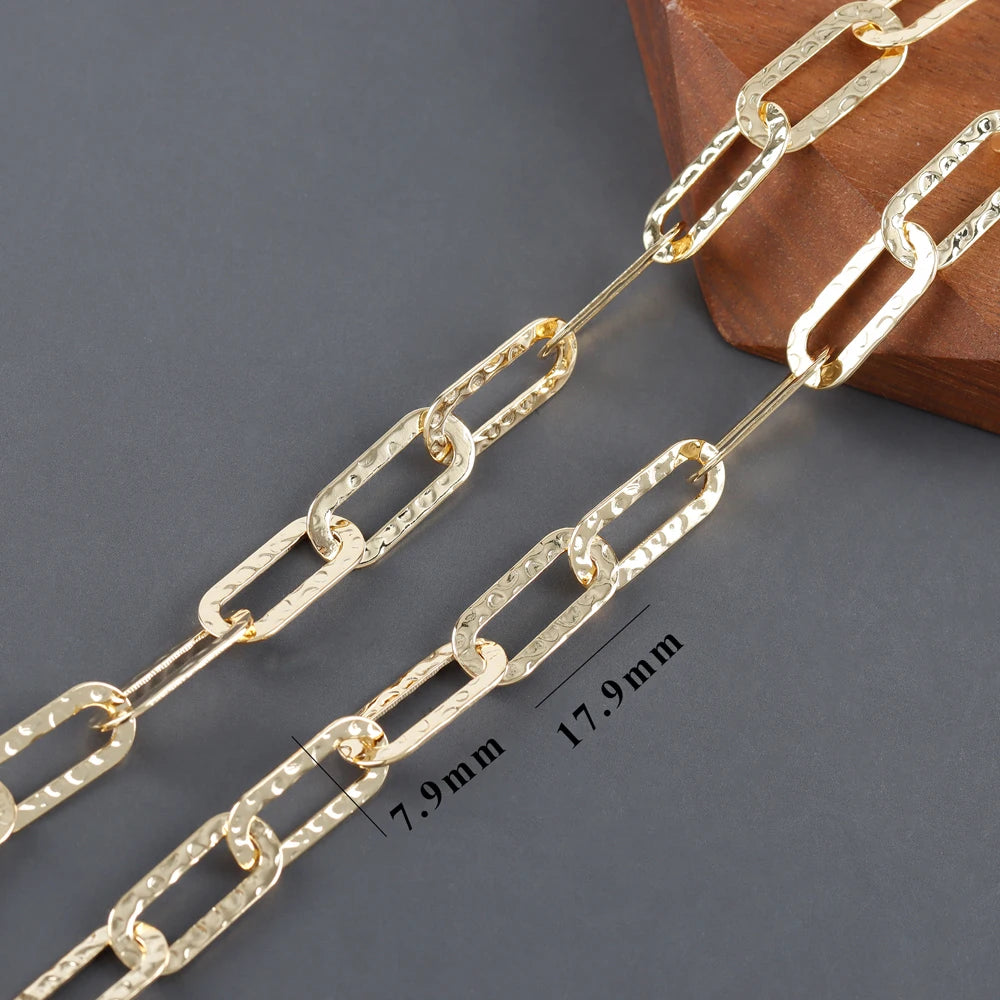 YEGUI C257, DIY-Kette, 18 Karat vergoldet, Kupfer, rhodiniert, Anhänger, Schmuckzubehör, Schmuckherstellung, DIY-Armbandkette, 1m/Los