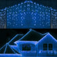 Christmas Decorations For Home Outdoor LED Curtain Icicle String Light Street Garland On The House Winter 220V 5m Droop 0.6-0.8m