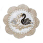 Modern Chinese Gold Embroidered Swan Pattern Round Table Mat Bar Counter Kitchen Coaster Christmas Wedding Festive Decoration