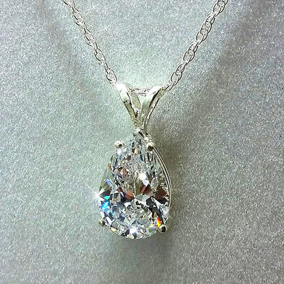 Huitan Water Drop Cubic Zirconia Crystal Women's Necklace Simple and Elegant Female Accessories Gift Wedding Jewelry 2021 Trendy