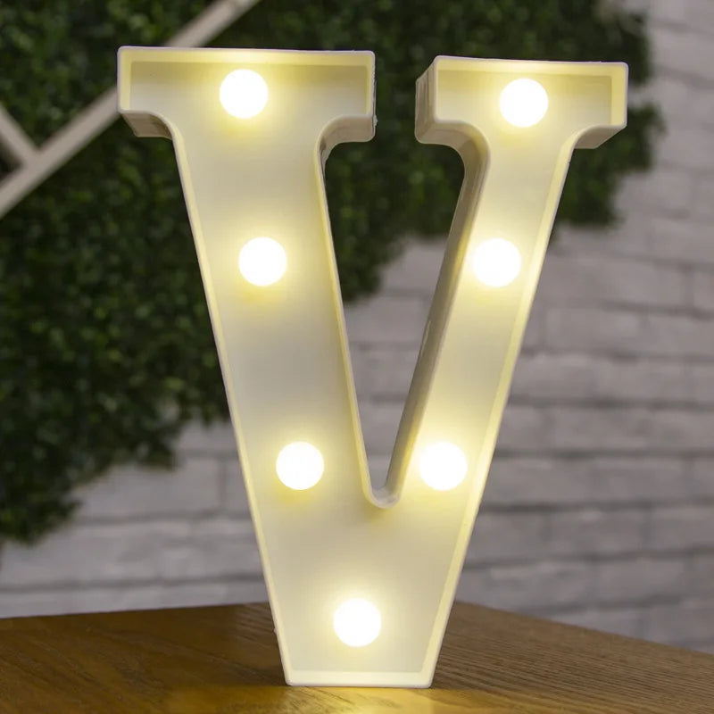Letter Alphabet LED Lights Luminous Number Lamp Decor Battery Night Light for Home Wedding Birthday Christmas Party Decoration