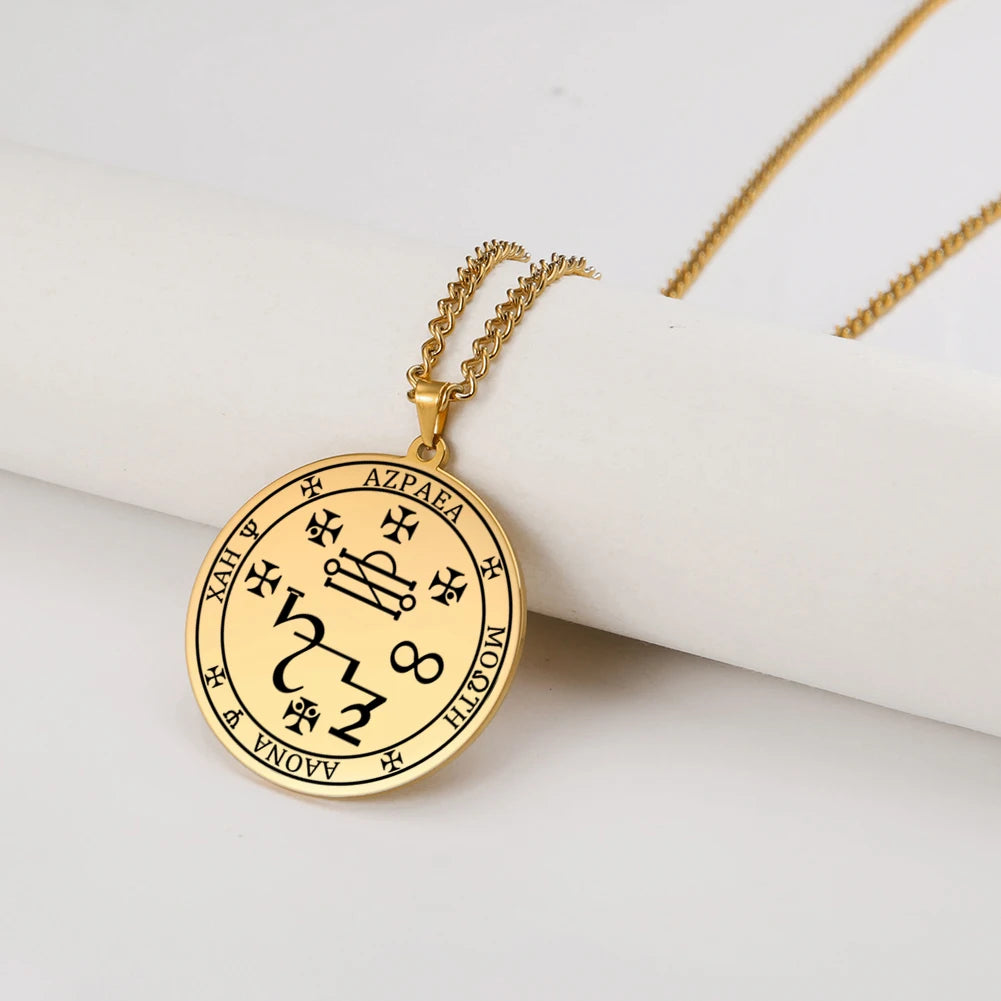 Dawapara 7 Archangels Sigil Necklaces Pentacle Magical Amulet Michaelmas Lucky Protection Supernatural Talisman Necklace