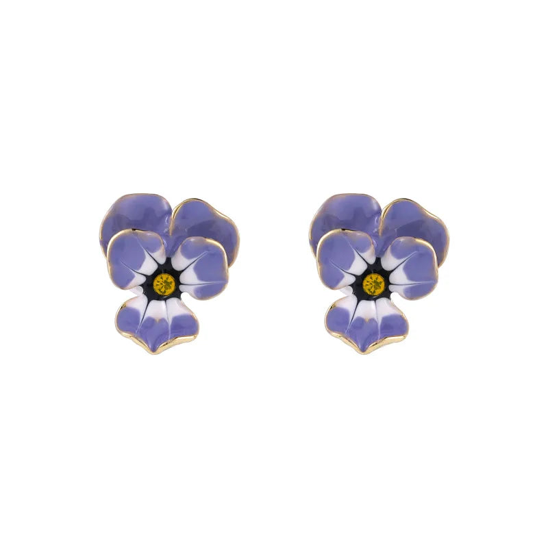 Mode Drop Glasur Blume Ohrringe Südkoreas Temperament Süße Elegante Gradient Ohrstecker Mädchen Schmuck Weihnachtsgeschenke
