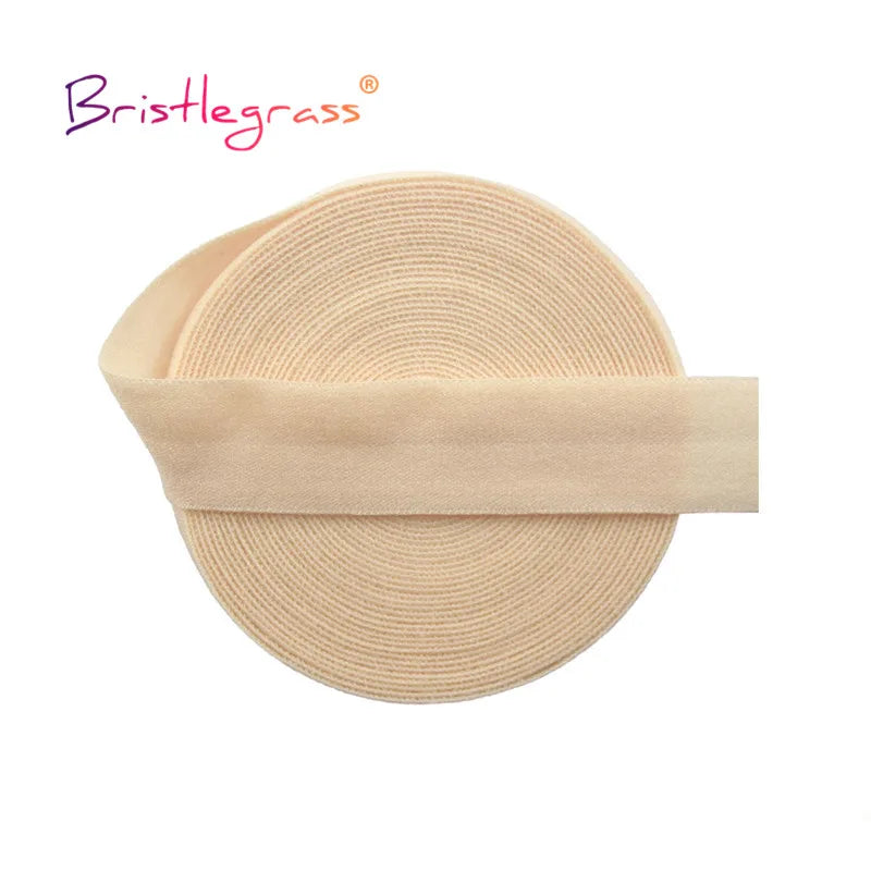 BRISTLEGRASS 2 5 10 Yard 5/8" 15mm Einfarbig Matt Nicht Glänzend Falzgummi FOE Spandex Band Stirnband Unterwäsche Kleid Nähen Borte