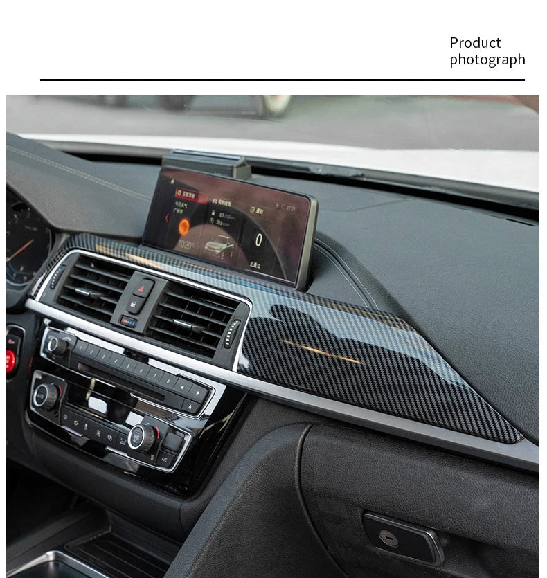 Innenverkleidung aus ABS mit Carbonfaser-Muster für die Mittelkonsole, passend für BMW F30 F34 F32 F33 F36 Zubehör 2013-2018, Auto-Styling