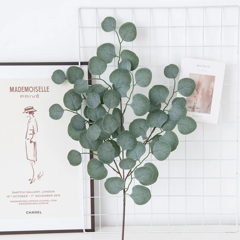 Künstliche Pflanzen Eukalyptusblätter Ranke Weihnachtsdekoration Vase für Zuhause Hochzeit Garten Rosenbogen Scrapbooking Künstliche Blumen