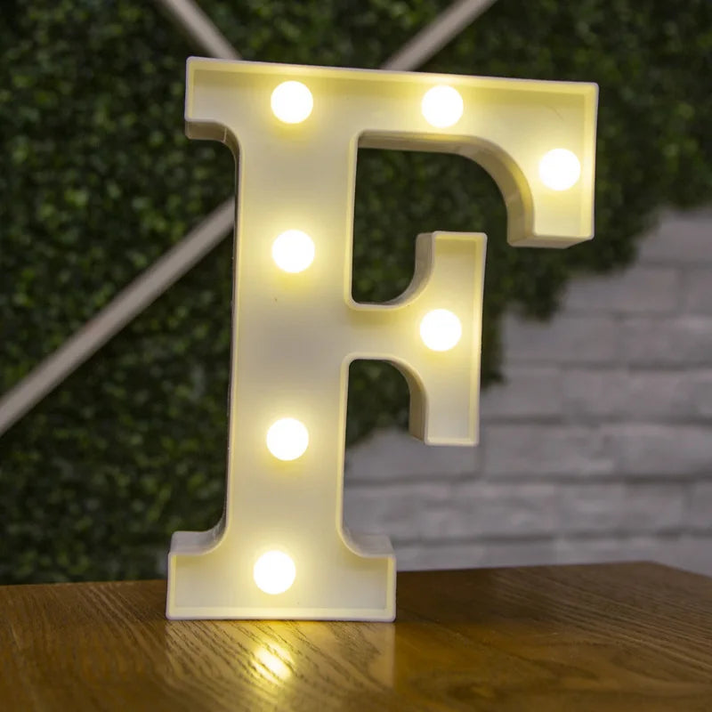 Letter Alphabet LED Lights Luminous Number Lamp Decor Battery Night Light for Home Wedding Birthday Christmas Party Decoration