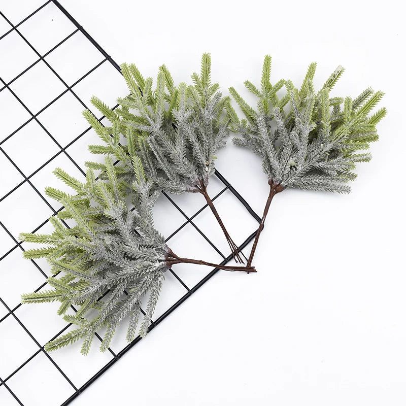 6 Stück Kunstpflanzen Weihnachtsbaum Hochzeit Hauptdekor Zubehör Dekorative Blumen Kränze Scrapbooking Künstliche Tannennadeln