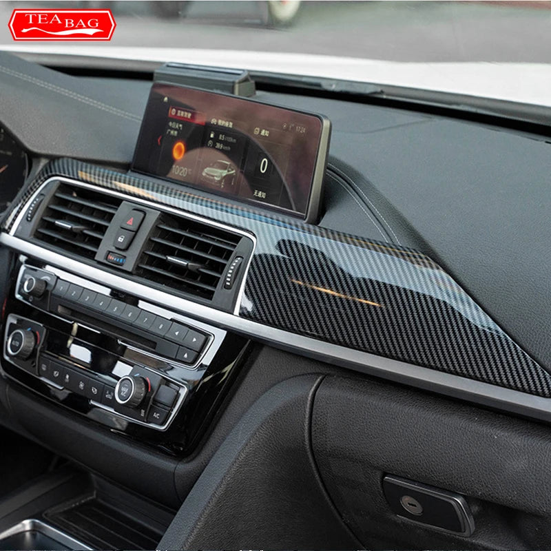 Innenverkleidung aus ABS mit Carbonfaser-Muster für die Mittelkonsole, passend für BMW F30 F34 F32 F33 F36 Zubehör 2013-2018, Auto-Styling