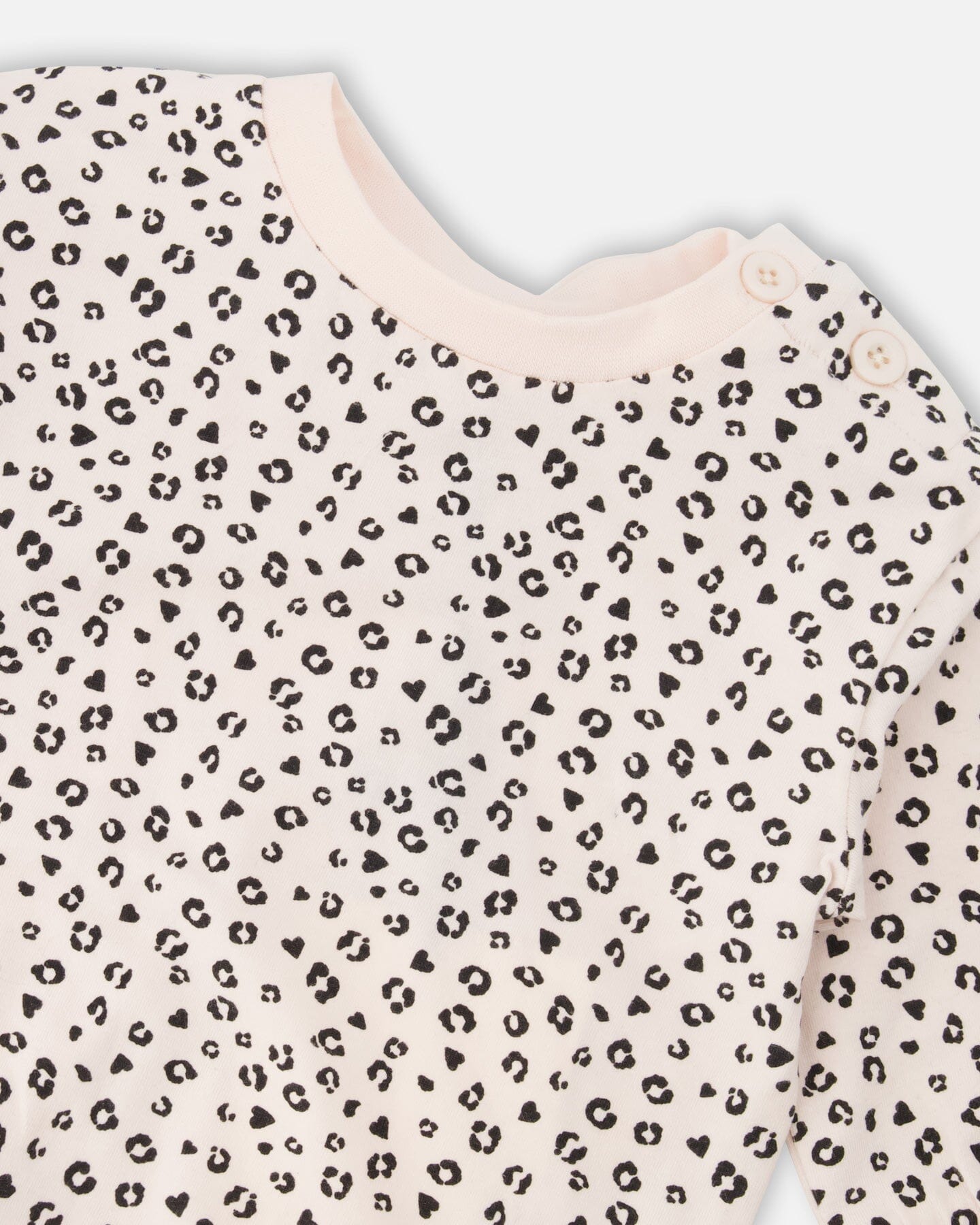 Organic Cotton Jersey Sweater And Pants Set Peach Animal Print