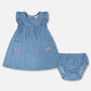 Light Blue Chambray Dress And Bloomer Set Light Blue