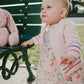 Cotton Knit Striped Button Front Cardigan Light Pink