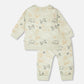 Organic Cotton Jersey Sweater And Pants Set Sage Green Animal Print