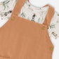 Organic Cotton Jersey Onesie And Cotton Rib Shortall Set Beige Zebra Print And Caramel