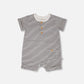 Cotton Jersey Romper Black And Off White Stripes