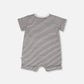 Cotton Jersey Romper Black And Off White Stripes