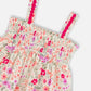 Tank Top With Smocking And Shorts Set In Muslin Off White Printed Flowers