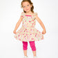 Tunic And Organic Cotton Capri Set Off White Printed Flowers And Pink
