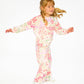 French Terry Sweatshirt Pink Printed Flowers