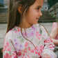 French Terry Sweatshirt Pink Printed Flowers