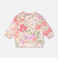 French Terry Sweatshirt Pink Printed Flowers