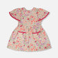 Muslin Dress Off White Printed Flowers