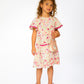 Muslin Dress Off White Printed Flowers